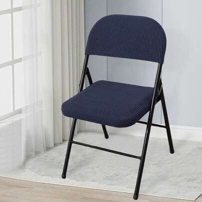 Juego de fundas elásticas de jacquard de unicolor para asiento y respaldo de silla plegable de comedor, decoración del hogar