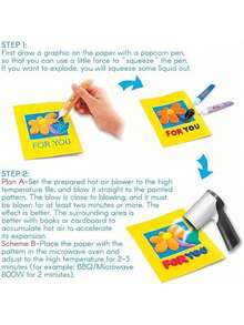 6pcs Set: Bubble Pen, Popcorn Pen, Stress Relief Fun Watercolor Pen, Art Bubble Brush, 3D Bubble Pen, DIY Greeting Card With 3D Magic Doodle, Watercolor Pen, Cotton Pen, Watercolor Pen. Children's DIY Bubble Effect. Office And Home Use. Back To School Season. Easter Gift. - Popcorn Pen - View 5