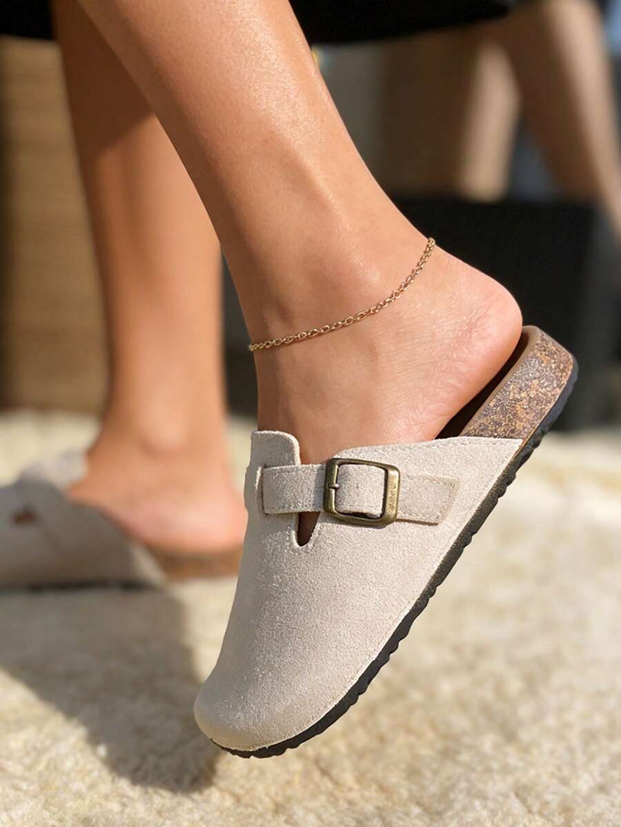 Giày bệt nữ, Sandal nữ [Nhỏ hơn 2 size], Giày nữ mũi tròn khóa cài, Sandal trắng, Clogs nữ, Giày Mule, Giày Loafer, Giày bệt, Sandal, Dép đi trong nhà, Dép thời trang mùa hè đế dày, Khóa kim loại điều chỉnh được, Giày xỏ, Dép nữ, Sandal bệt nữ, Dép nữ đi ngoài trời, Giày đi làm, Dép đi trong nhà, Dép đi trong nhà, Giày Mule