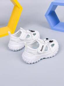 1 Pair Boys' New Summer Beach Shoes, PU Material Soft Sole Fashionable Sandals For Kindergarten - Beige - View 7