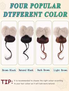 4英寸蓬松蝴蝶结发饰假发，发夹，女士蓬松发型，低发髻，盘发，龙须发髻假发爪夹，时尚发爪夹，优雅发夹 - 彩色 - 查看 5