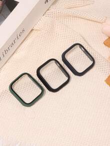 [3 Packs] Case Compatible With Apple Watch Case Series SE Ultra 11/10/9/8/7/6/5/4/3/2/1 38MM 42mm 46mm 45mm 44mm 40mm 41mm 49MM With Tempered Glass Screen Protector,Hard PC Protective Bumper And Ultra-Thin Face Cover Compatible With Iwatch Series SE Ultra 11/10/9/8/7/6/5/4/3/2/1 - Black/Green/Midnight Blue - View 3