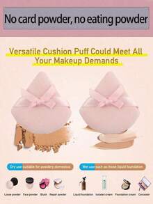 24pcs/15pcs/8pcs/3pcs Flocked Heart Makeup Sponge, Soft Fluffy Texture, Suitable Face & Body Powder Puff, Mixed Makeup Beauty Tools - 粉紅色 3 - 查看 7