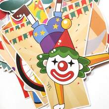 生日快乐马戏团狮子、大象、老虎旗帜横幅，小丑主题生日派对装饰旗帜 - 彩色 - 查看 6