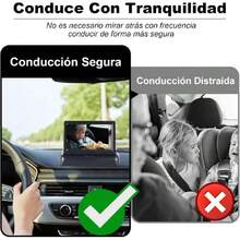 Camara para Carro Bebe, con Campo De Visión Extra Amplio, Reemplazo para Espejo para Bebe Auto Tradicional, Monitor Bebe para Uso En El Coche, Regalo Ideal para Padres Primerizos,40978808 - Multicolor - Ver 2