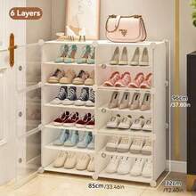 Hanging Shoe Rack Storage Cabinet, Portable Shoe Rack, Expandable Vertical Shoe Rack, Can Hold 8-60 Pairs Of Shoes, Boots And Slippers, Large DIY Plastic Detachable Shoe Rack, Suitable For Entryway, Bedroom - Black - View 11
