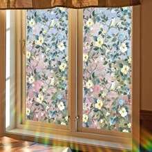 1/5pcs Colorful Wildflower Bee Window Clings No Glue Static Sticker 3D Laser Rainbow Maker Decal Waterproof Privacy Film For Living Room Office Decoration Summer Spring - Floral Colored Film - View 2