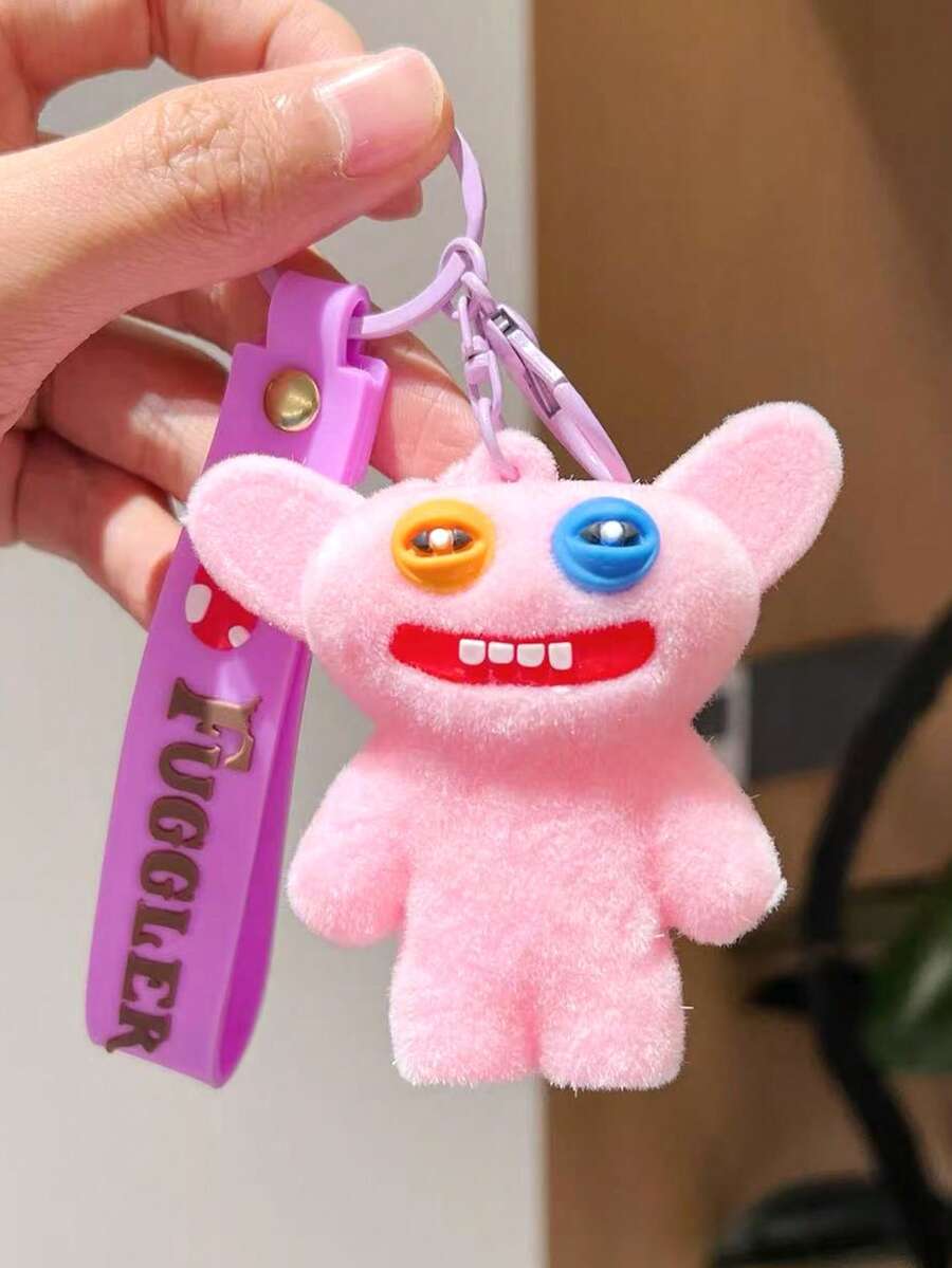 1个可爱植绒卡通牙齿怪兽钥匙扣，植绒卡通怪兽吊坠，趣味卡通背包吊坠，小饰品，包包挂饰，腕带钥匙扣，汽车钥匙扣，钥匙链挂绳，钥匙扣，钥匙圈，情侣钥匙扣，男孩钥匙扣，女孩钥匙扣，生日礼物，朋友礼物，节日礼物，活动纪念品，派对小礼品 - 彩色 - 查看 1