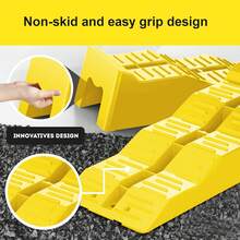 2PCS Heavy Duty RV Leveling Ramps, 3-Tiered Tire Ramps, RV Leveling Blocks, Car Ramps, Wheel Chocks, Wheel Wedges: 5 Tonne Weight Capacity; UV-Resistant; Let Your RV, Car, Camper, Trailer, Pickup Keep Balanced On Uneven Surface, Perfect For Different Ground. Anti-Skid Design. - 5 Tonne - View 3