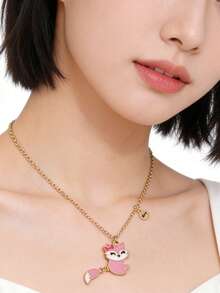 Bộ 2 mặt dây chuyền hình cáo hoạt hình có đuôi cử động được, vòng cổ tình bạn, quà tặng trang sức đeo hàng ngày. - Nhiều màu - Xem 11