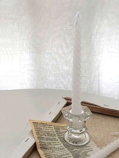 1 pieza/set Portavelas de vidrio, portavelas de taper de brazo único transparente y texturizado para centros de mesa de comedor, decoración de chimeneas en salas de estar, decoración de bodas, fiestas festivas, accesorios de hoteles boutique, citas románticas, decoración de despedidas de soltera, ambiente de recepción de oficinas