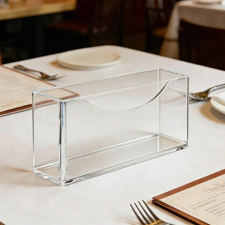 Acrylic Napkin Holder For Table, Clear Disposable Towel Dispenser For Bathroom Sink Side, Waterproof Tissue Box For Home Kitchen Restaurant Hotel - Transparent - View 1