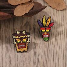 2026 New Enamel Pin Funny Brooch Primitive Tribe  Shape Metal Paint Badge Jewelry Decorative Pin Bag Medal Corsage - XZ7211 - 查看 4