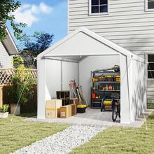 Garage Shelter/Storage Tent/UV-Protected Shelter With Roll-Up Window, Grey/White - Blanc - View 2