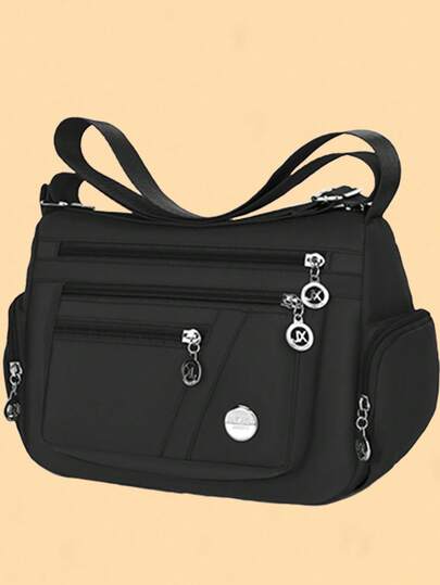 新款多层手提包 - 女士防水尼龙斜挎包、帆布单肩包、斜挎背包、牛津布妈妈包