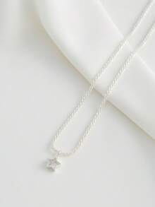 2pcs/Set Women Sparkling Star Pendant Necklace - Silver - View 3