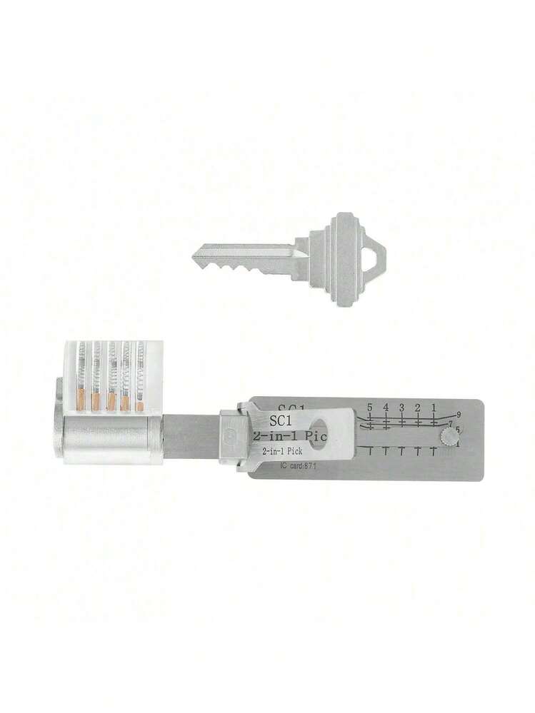 SC1 + SC4 + Cerradura, Ganzúa profesional, Herramientas para abrir cerraduras, Herramientas de cerrajería profesional, Herramientas de entrenamiento para principiantes - Gris Claro - Añade 4