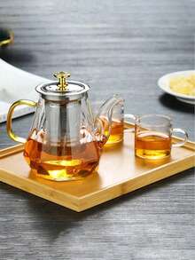 1 pieza Tetera de vidrio borosilicato resistente al calor con filtro de acero inoxidable, tetera de gran capacidad resistente al calor, juego de té para volver a la escuela - Multicolor - Ver 11