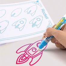 Children's Magic Water Drawing Mat, Colorful Writing & Painting Doodle Cloth With 2 Water Painting Brushes - Green - View 6
