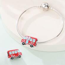 925 Sterling Silver Travel Collection-Red Bus Bead, New Adventure Bead, Capture The Moment Bead, Cat Bead, Sweet Departure Pendant, Travel Map Charm, Travel Pendant, Summer Travel Charm, Red Suitcase, Fun Suitcase Bead. Perfect For Sterling Snake Chain Bracelets, Necklaces, Bangles, Bead Chains, DIY Jewelry Crafting, And Luxurious Bestie Gifts. - Multicolor - View 8
