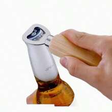 1pc/2pcs Wooden Bottle Opener Handle Crafted From Premium Natural Solid Wood With Distinct, Delicate Grain Patterns And A Warm, Skin-Friendly Texture. Paired With A Sturdy, Durable Stainless Steel Opener Head Featuring High Hardness And Rust Resistance. - Multicolor - View 4