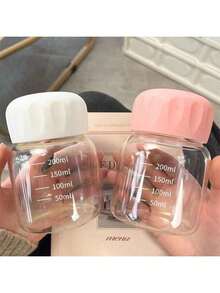 1个时尚迷你玻璃咖啡杯，可爱便携，适合家庭/办公室/学校饮用，新年/毕业/旅行通用 - 彩色 - 查看 2