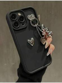 1个阶梯形边框可爱3D爱心设计手机壳，全方位保护，柔软可爱卡通外壳，兼容 12/13 Pro Max、荣耀X7/三星A56 5G/Infinix Smart 8/Infinix Hot 40i/传音Spark 20/传音Spark 20C/传音Spark Go 2024/红米Note 14 5G/摩托罗拉E22/E22i/OPPO A54，防水防震防摔防刮。 - 黑色 - 查看 3