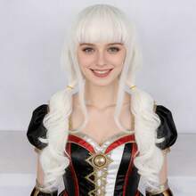 Extra Long Wavy White Dual Ponytails Anime Cosplay Wig With Bangs For Women Natural Looking Heat Resistant Synthetic Playful Double Pig-Tails Daily Party Wig For Holiday Masquerade Comic Con Game Exhibition Movie Festivals Music Party Stage Performance Accessory & Christmas Birthday Gift, Beginner Friendly - Multicolor - View 12