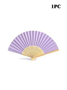 1-20 piezas Abanicos de madera hueca, abanicos de papel de unicolor con funda plegable, accesorios de verano portátiles de bambú DIY, abanicos de mano, abanicos plegables, abanicos de moda personalizados, adecuados para bodas, decoración de fiestas, manualidades, decoración del hogar, regalos, recuerdos de invitados de boda, decoración de fiestas de cumpleaños, Día de la Madre, regalos de Pascua, accesorios de fotos de actuaciones, adecuados para el hogar, decoración de oficina (número aleatorio de costillas) - Púrpura - Ver 9