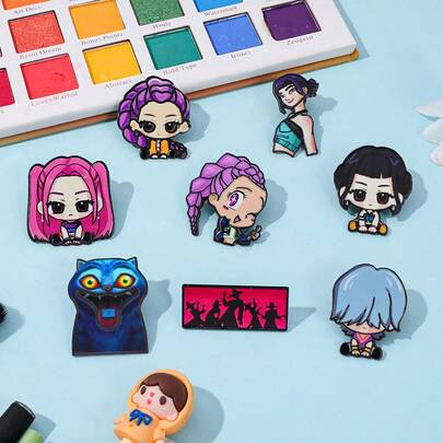 Mattel 1pc New Cartoon Hot Selling Hot Selling Item, Witch Hunter Group Metal Badge, Alloy Printed Brooch, Chest Badge Accessory Pin, Niche Fashion Witch Hunter Group Metal Badge, Witch Hunter Group