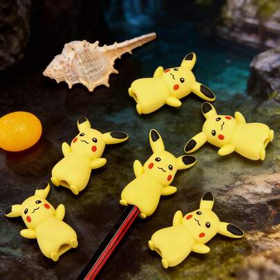 pokemon Set de Pikachu Pokémon, Borradores 3D creativos de Pikachu, Borradores de personajes de dibujos animados de Pikachu y Charmander, Adecuado para niños y niñas, Artículos de papelería y útiles escolares, Regalo favorito de los niños, Vuelta al cole, Decoración de Halloween, Manualidades