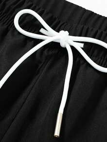 Mens Autumn And Winter Straight Leg Loose Leg Floor Length Pants,   Street Versatile Casual Loose Sports Pants, Men's Style - màu đen - Xem 2