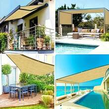 Heavy Duty Sunshade Canopy, UV-Resistant, Fade-Proof, Tear-Resistant And Anti-Rust Rectangular Awning Sunshade, Curved Edges Block Sunlight, Breathable Fabric, Outdoor Patio, Lawn, Garden - Ginger - View 4