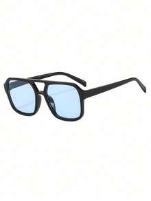 1副方形个性化经典时尚眼镜，沙滩配饰，女士眼镜，秋冬基础款女装，商务休闲礼品 - 彩色 - 查看 4