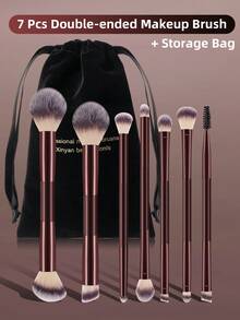 8PCS Makeup Tools Set Including:7PCS Makeup Brush Set+1pc Storage Bag - Multicolor - View 12