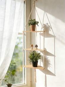 1 件木制壁挂，现代流苏装饰挂饰，适用于家庭、家居装饰、房间装饰、墙壁装饰 - 卡其色 - 查看 12