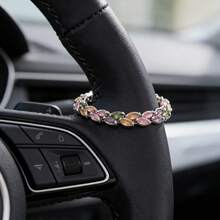 Sparkling Stone Composed Car Interior Decor Chain, Steering Wheel Chain, Exquisite Shiny Steering Wheel Chain, Holiday Gift, Colorful Sparkling Stone Decor Chain, Retro Elegant Style, Excellent Gift - Color - View 6