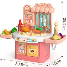 一套完整的逼真厨房用具烹饪套装，家庭角色扮演互动烹饪设备，创意生日礼物厨房组合，跨境合规展示设备套装 - 彩色 - 查看 4