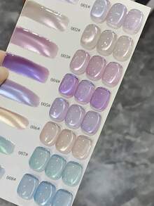 NAI SHI 指甲油，12毫升，2025新款情人节礼物，春/夏/秋/冬新款冰岛极光星空珍珠黄、蓝、绿、紫玻璃珠猫眼凝胶指甲油 - 彩色 - 查看 44