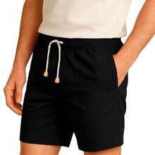 Set Of 3 Premium Linen Shorts For Men - Luxury Beachwear - 杏色 - 查看 3