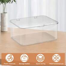 1pc Transparent Lid Straw Holder, Plastic Straw Dispenser, Desktop Storage Box, Suitable For Kitchen, Office, Cabinet Storage, Can Also Hold Pencils