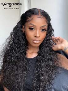 MEGALOOK 4x4 Lace Water Wave 100% Human Hair Transparent Lace Closure 8-30inch Long Wig Bob Wig Natural Color - Natural Looking Daily Use Office Ready Corpse Bride Halloween Vibes Party Style Y2K Baddie Vacation Outfits Outdoor Cosplay Campus School Holiday Christmas Part Wedding Festival Ready For Women - SNatural - View 4