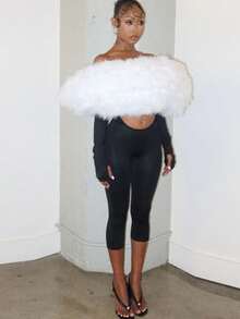 Furry Collar Off-Shoulder Long Sleeved Patchwork Color Blocked Long Jumpsuit Tight Fitting Elasticity Bodysuit Full Body Suit Enterizo Para Mujer One Piece Jumpsuit Romper Mono Para Mujer Long Pants Tight Shirt Birthday Party Graduation Celebrations Valentine's Day Date Steelers Playoff Shirt North Champions Gear Wild Card Weekend Apparel Sweatshirts Soft Cotton Baseball Tee - 黑色 - 查看 2