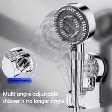 可调节吸盘式淋浴喷头支架 - 壁挂式吸盘支架，强力吸盘壁挂支架，适用于淋浴软管、淋浴杆支架和壁挂式吸盘支架（银色） - A - 查看 7