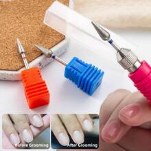 1pc Nail Drill Bit, Manicure Nail Grinder Head, Diamond Sanding Nail File, Cuticle Remover, Nail & Foot Care Tool - Silver - View 3