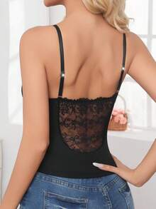 Women's Black Fashionable Minimalist Ruched Design Comfortable Camisole - Black - View 1