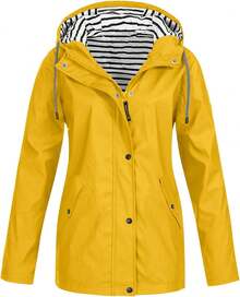 Bacrelax Rain Jacket Women Lightweight Zip Up Rain Coat Outdoor Hiking Waterproof Jacket Fall Raincoat Windbreaker With Hood - 紅色的 - 查看 8