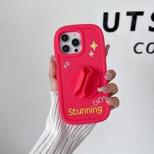 3D Lip Gloss Holder Mirror Makeup Phone Case For Apple 17 Series New Silicone Phone Case - Red - View 1