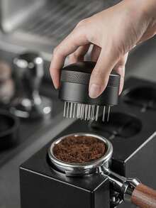 1pc Adjustable Rotating Coffee Powder Distributor, Coffee Powder Stirring Tool, Espresso Tamper Compatible With 51/53/58mm, Professional Espresso Distribution Tool, Espresso Machine Accessory, Barista Essential - Multicolor - View 4