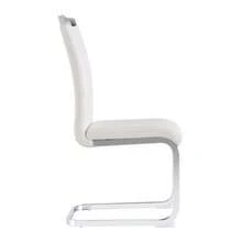2 Dining Chairs, Polyurethane Seat, Rattan Backrest, Living Room Chair, Bedroom Chair - White - View 9
